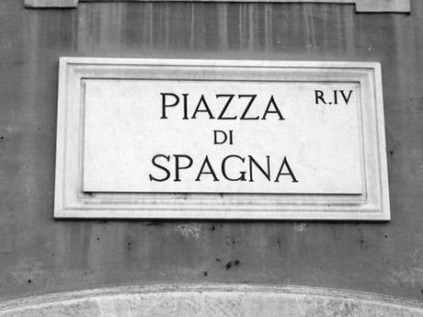 Naambord van de Piazza di Spagna